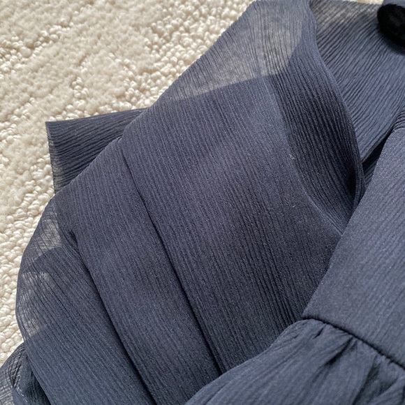 LIKE NEW J. Crew | Silk Chiffon Knot Dress Size 0 Petite Little Black Dress - Picture 10 of 16